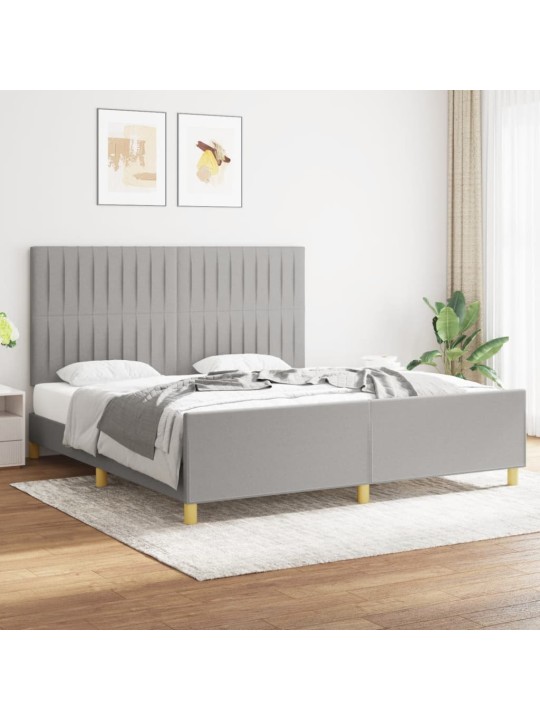 Rám postele bez matrace světle šedý 180 x 200 cm textil