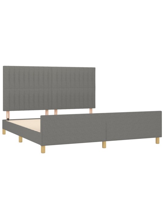 Rám postele bez matrace tmavě šedý 180 x 200 cm textil