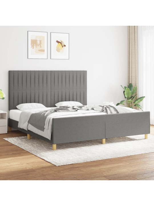 Rám postele bez matrace tmavě šedý 180 x 200 cm textil