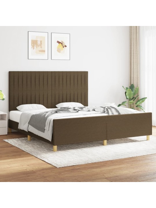 Rám postele bez matrace tmavě hnědý 180 x 200 cm textil