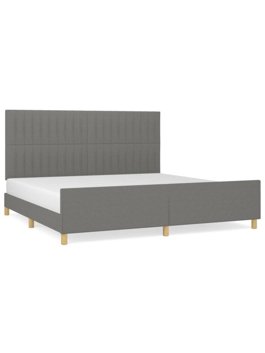 Rám postele bez matrace tmavě šedý 200 x 200 cm textil