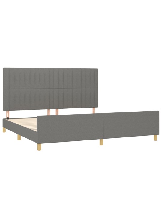 Rám postele bez matrace tmavě šedý 200 x 200 cm textil