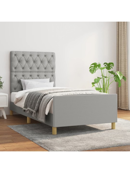 Rám postele bez matrace světle šedá 80 x 200 cm textil