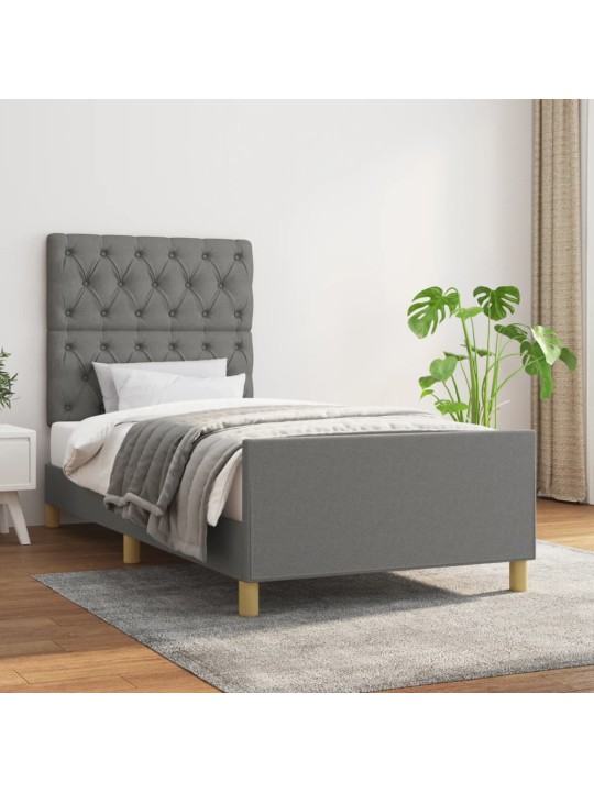 Rám postele bez matrace tmavě šedá 80 x 200 cm textil