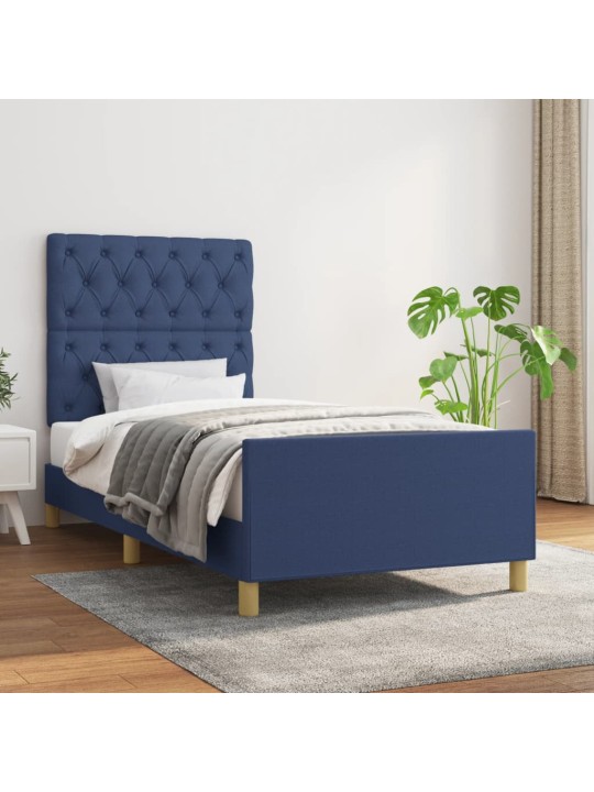 Rám postele bez matrací modrá 80x200 cm textil
