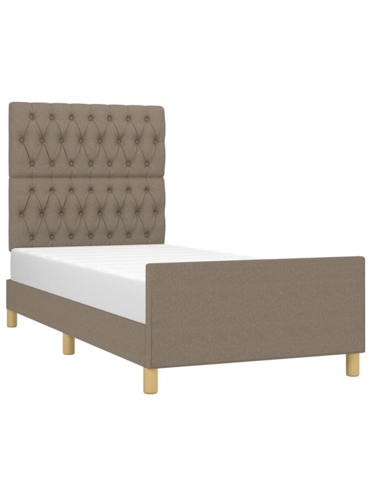 Rám postele bez matrací taupe 90x190 cm textil