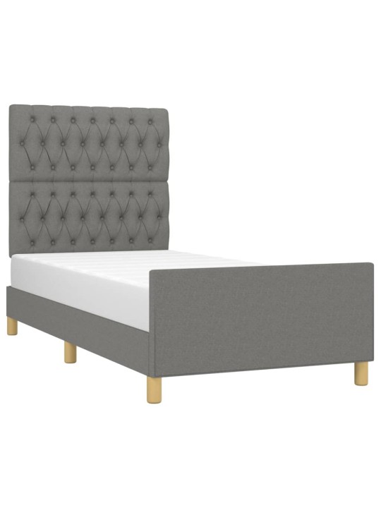 Rám postele bez matrace tmavě šedý 90 x 200 cm textil