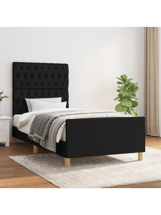 Rám postele bez matrací černá 90x200 cm textil