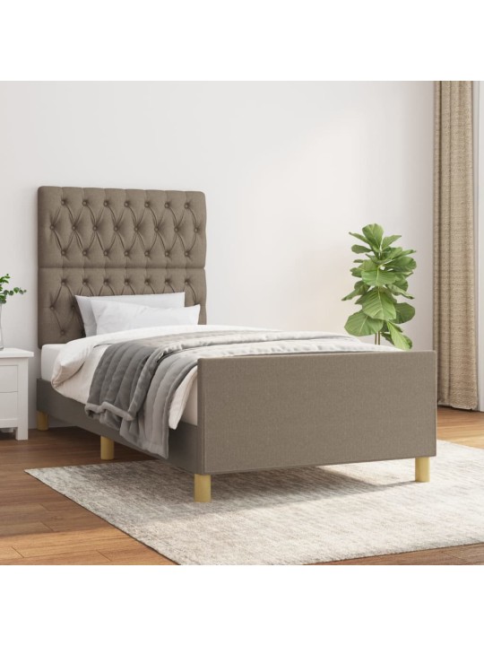 Rám postele bez matrací taupe 90x200 cm textil