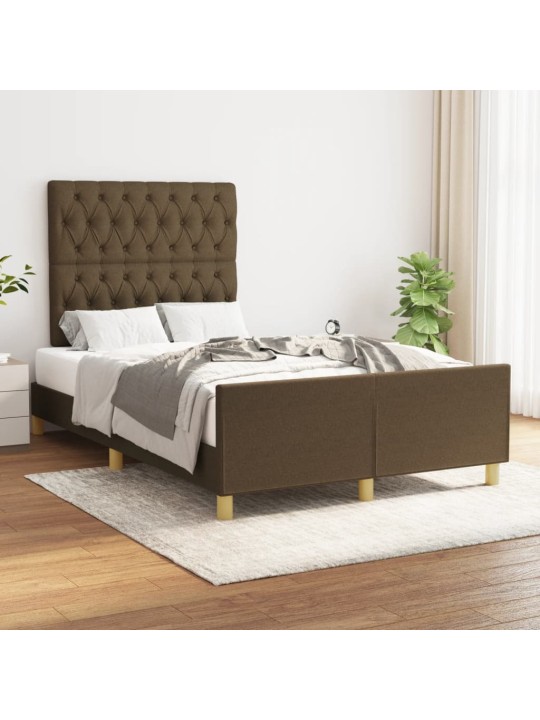 Rám postele bez matrace tmavě hnědá 120 x 200 cm textil