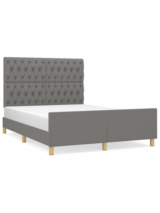 Rám postele bez matrace tmavě šedý 140 x 190 cm textil