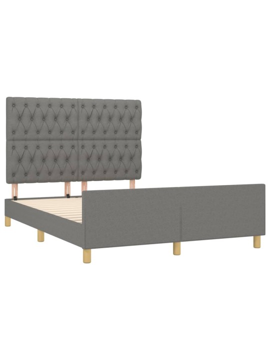 Rám postele bez matrace tmavě šedý 140 x 190 cm textil