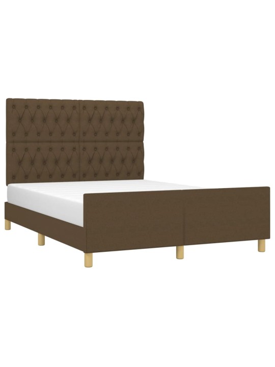Rám postele bez matrace tmavě hnědý 140 x 190 cm textil