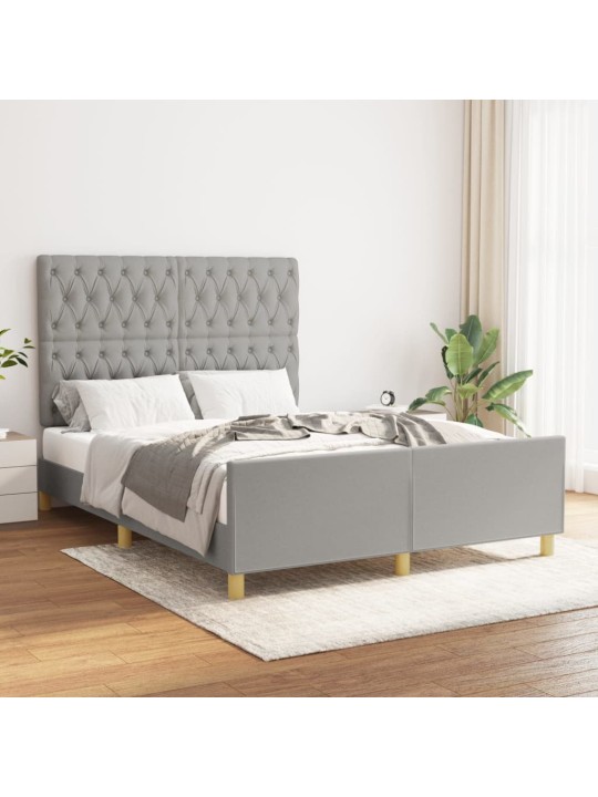 Rám postele bez matrace světle šedý 140 x 200 cm textil
