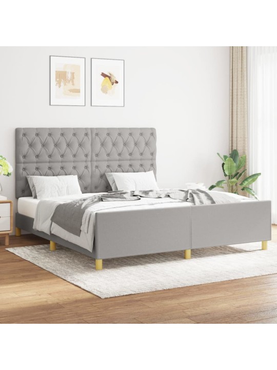 Rám postele bez matrace světle šedý 160 x 200 cm textil