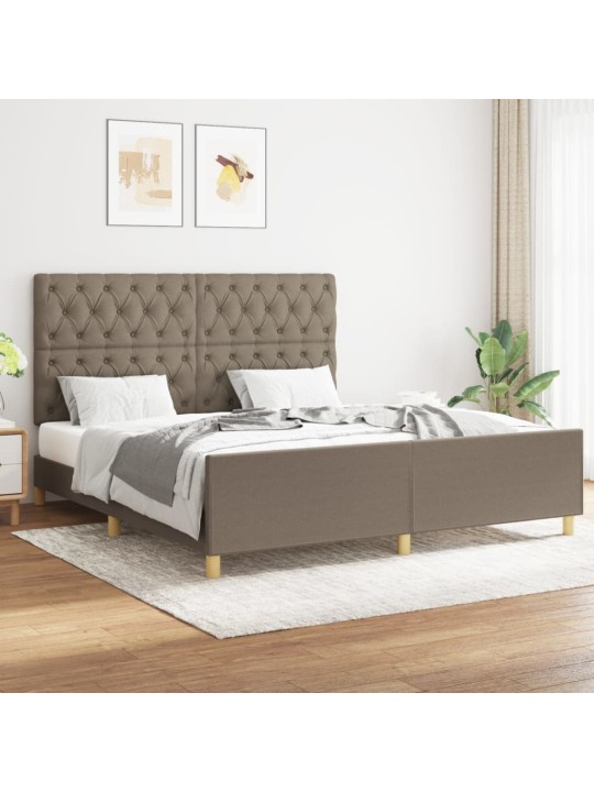 Rám postele bez matrace taupe 160 x 200 cm textil