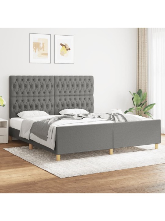 Rám postele bez matrace tmavě šedý 180 x 200 cm textil