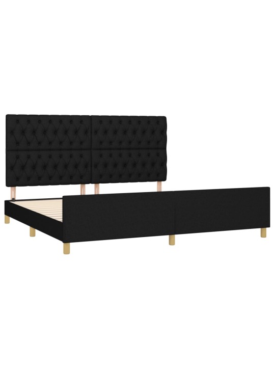 Rám postele s čelem černý 200x200 cm textil