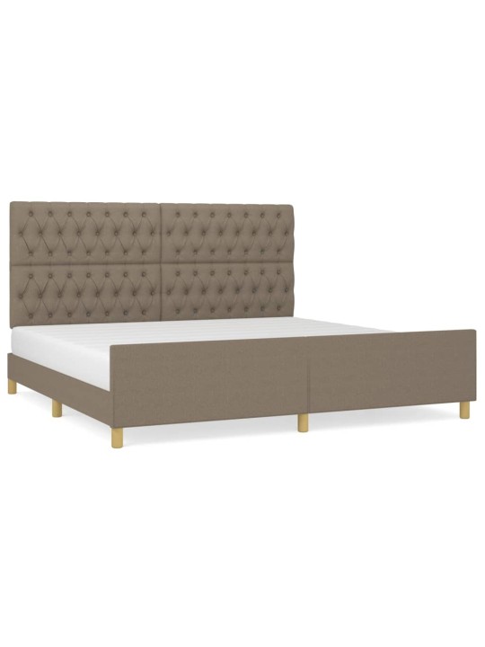 Rám postele s čelem taupe 200x200 cm textil