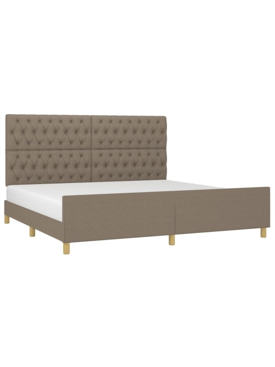 Rám postele s čelem taupe 200x200 cm textil