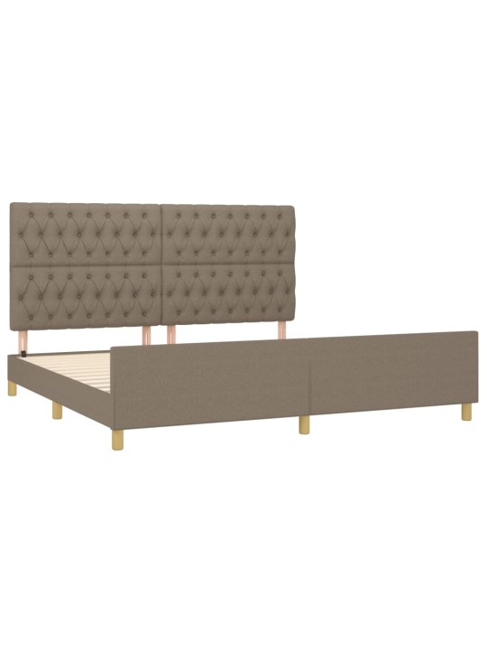 Rám postele s čelem taupe 200x200 cm textil