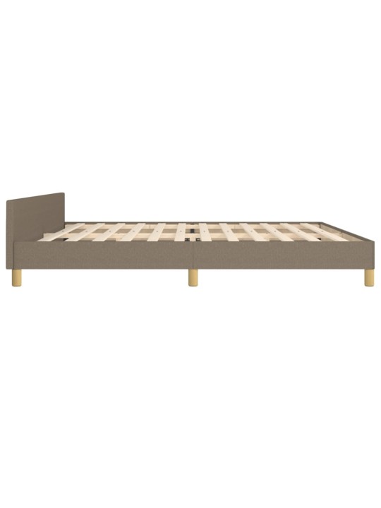 Rám postele s čelem taupe 200x200 cm textil