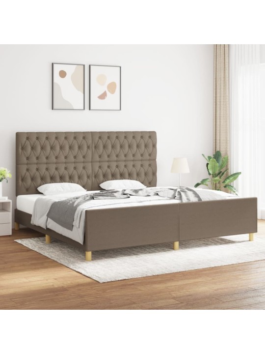 Rám postele s čelem taupe 200x200 cm textil