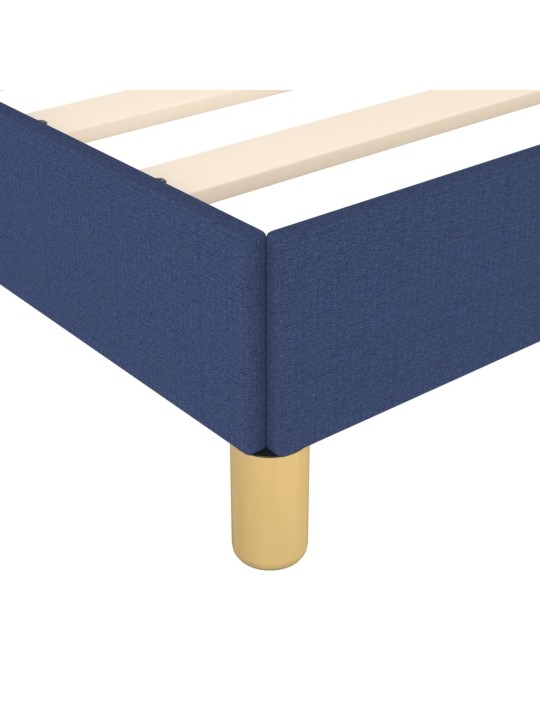 Rám postele s čelem modrý 200 x 200 cm textil