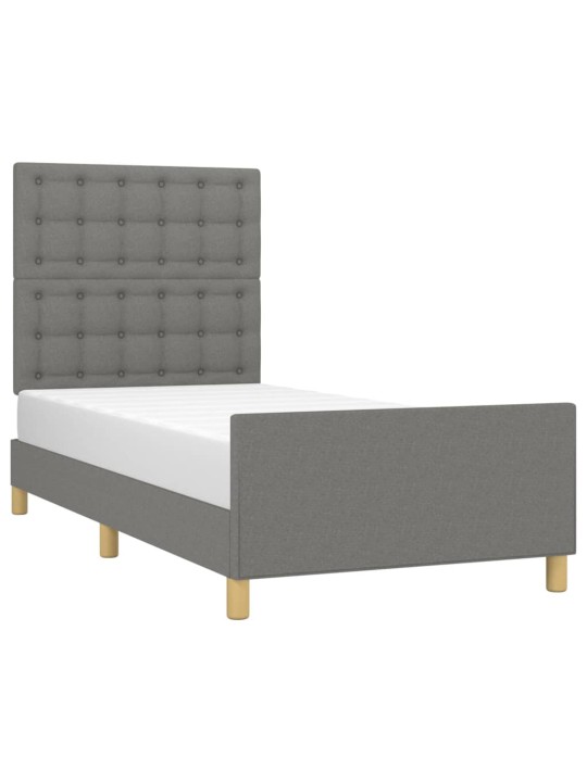 Rám postele s čelem tmavě šedý 80 x 200 cm textil