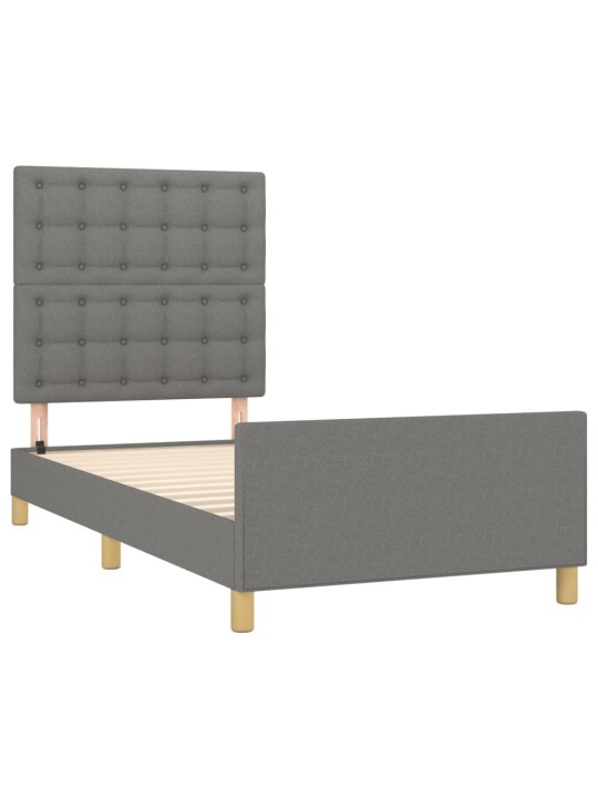 Rám postele s čelem tmavě šedý 80 x 200 cm textil