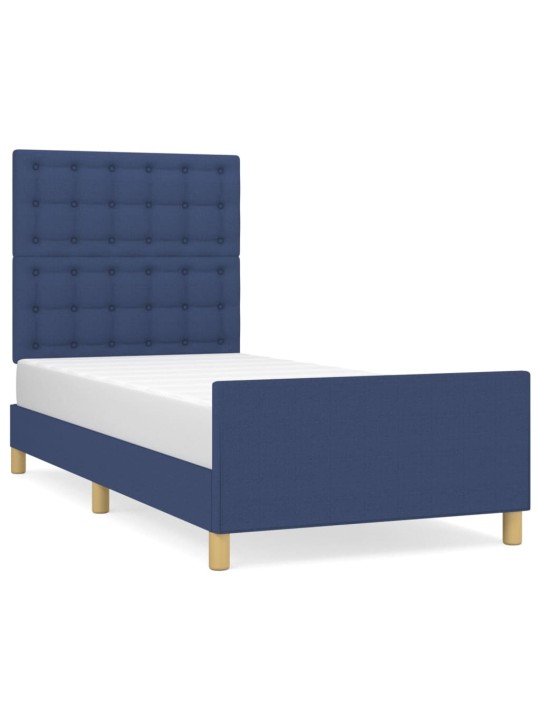 Rám postele s čelem modrý 80 x 200 cm textil