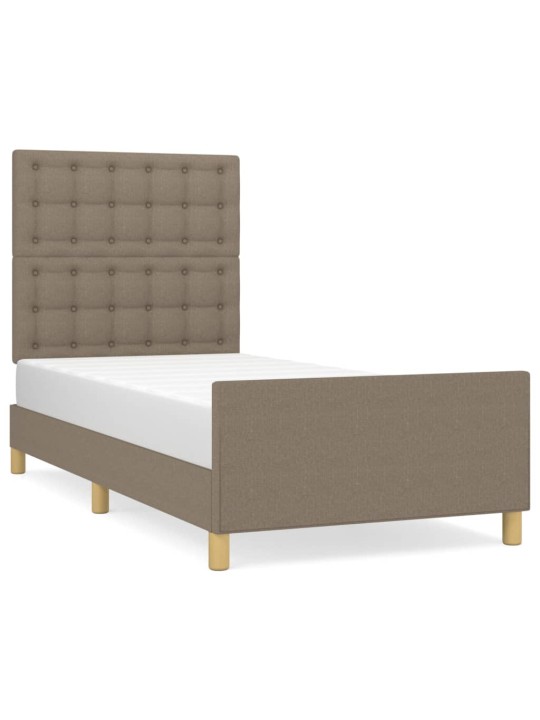Rám postele s čelem taupe 90x190 cm textil