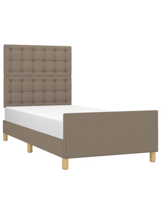 Rám postele s čelem taupe 90x190 cm textil