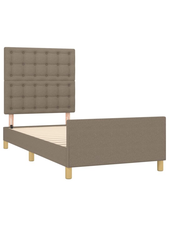 Rám postele s čelem taupe 90x190 cm textil