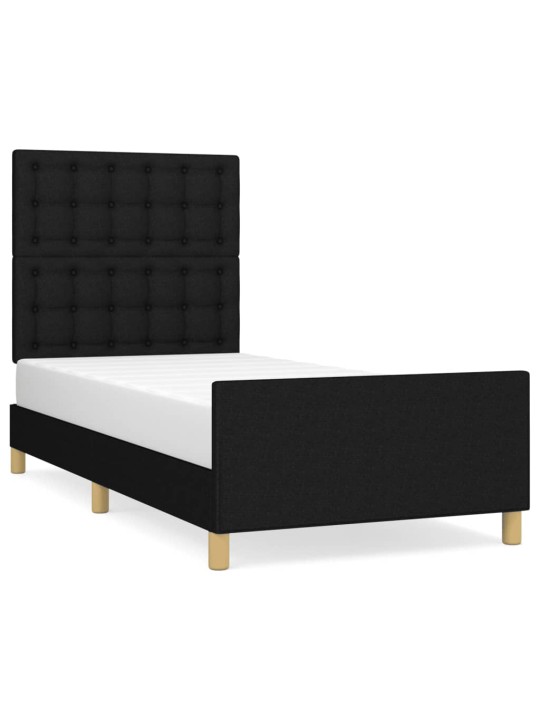 Rám postele s čelem černý 90x200 cm textil
