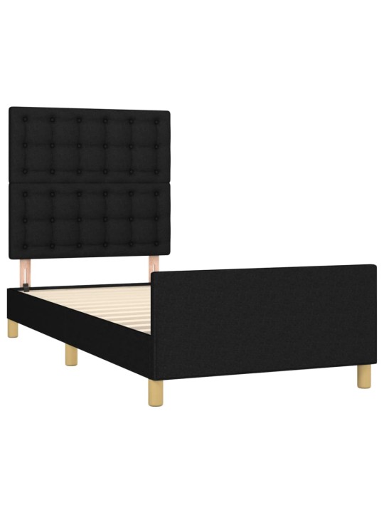 Rám postele s čelem černý 90x200 cm textil