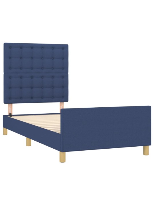 Rám postele bez matrací modrá 100x200 cm textil