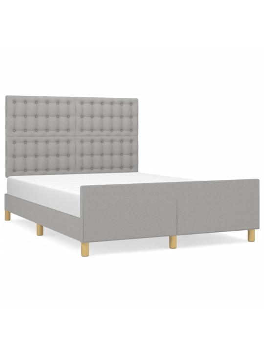 Rám postele bez matrace světle šedý 140 x 190 cm textil