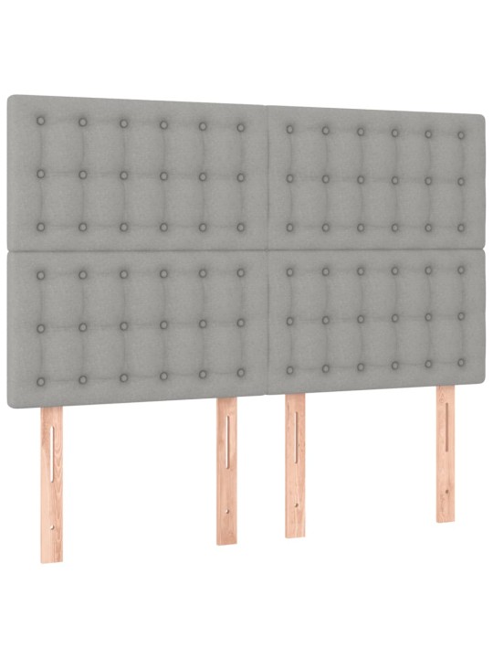 Rám postele bez matrace světle šedý 140 x 190 cm textil