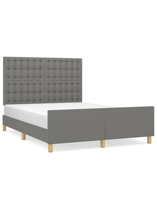 Rám postele bez matrace tmavě šedý 140 x 190 cm textil