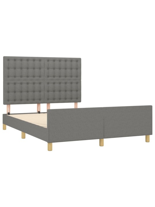 Rám postele bez matrace tmavě šedý 140 x 190 cm textil