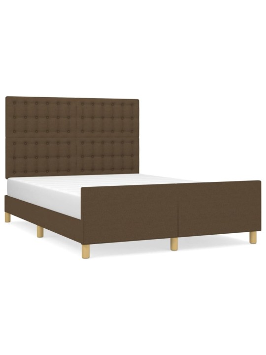 Rám postele bez matrace tmavě hnědý 140 x 190 cm textil