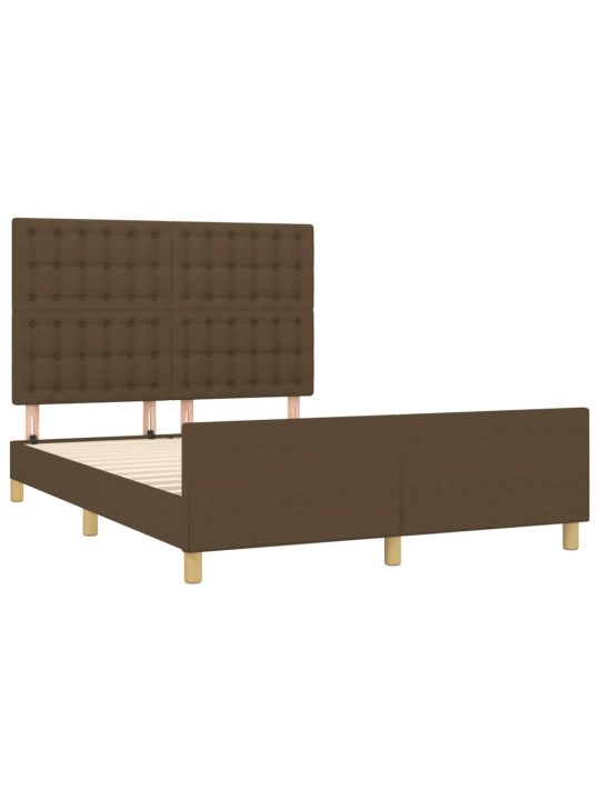 Rám postele bez matrace tmavě hnědý 140 x 190 cm textil