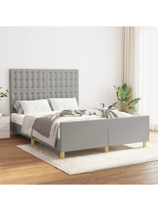 Rám postele bez matrace světle šedý 140 x 200 cm textil