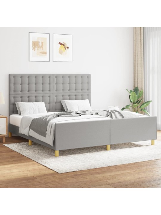 Rám postele bez matrace světle šedý 160 x 200 cm textil