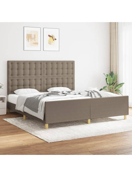Rám postele s čelem taupe 180x200 cm textil