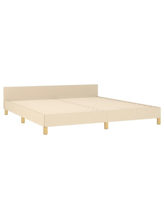 Rám postele s čelem krémový 180x200 cm textil