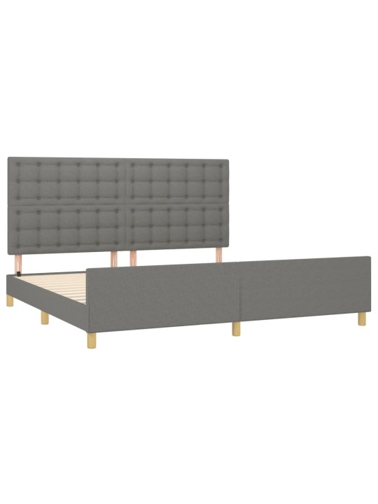 Rám postele bez matrace tmavě šedý 200 x 200 cm textil