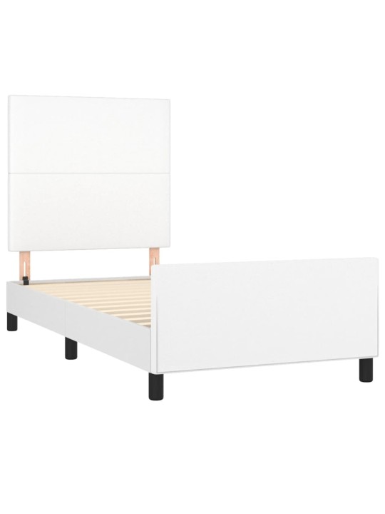 Rám postele s čelem bílý 80 x 200 cm umělá kůže