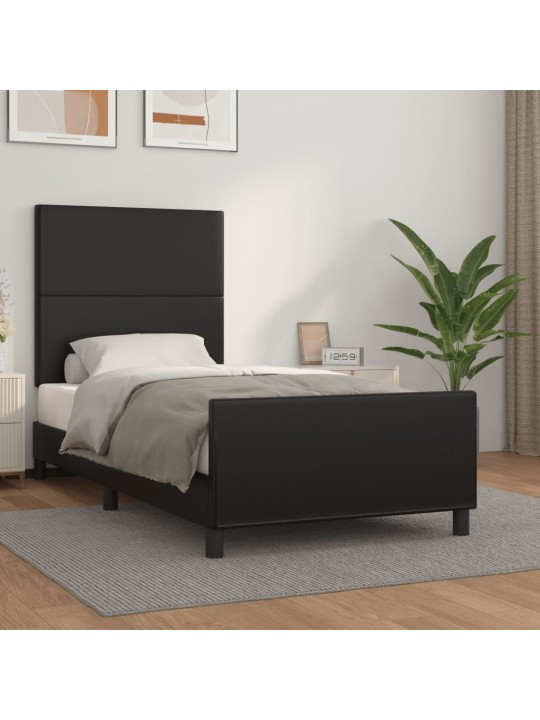 Rám postele s čelem černý 90x190 cm umělá kůže